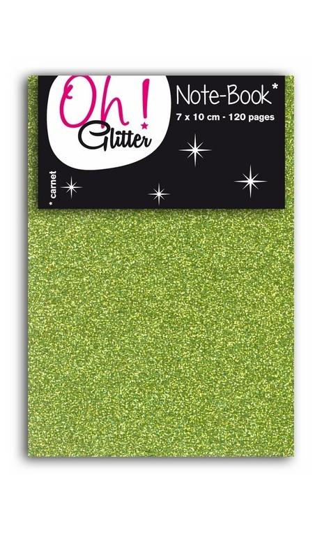 Carnet glitter 7x10cm vert