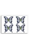 4 papillons glitter/strass GM violet