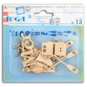 Surtido 13 formas en madera Vue sur mer