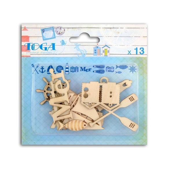 Surtido 13 formas en madera Vue sur mer