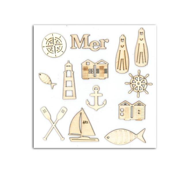 Surtido 13 formas en madera Vue sur mer