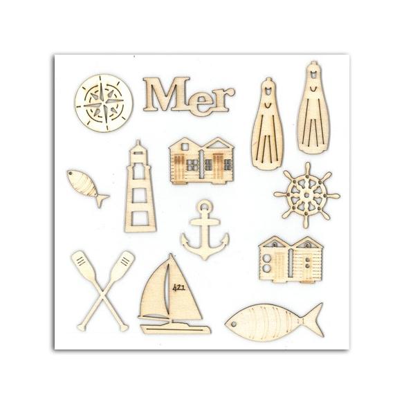 Surtido 13 formas en madera Vue sur mer
