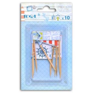 Surtido 10 banderas papeles Vue sur mer