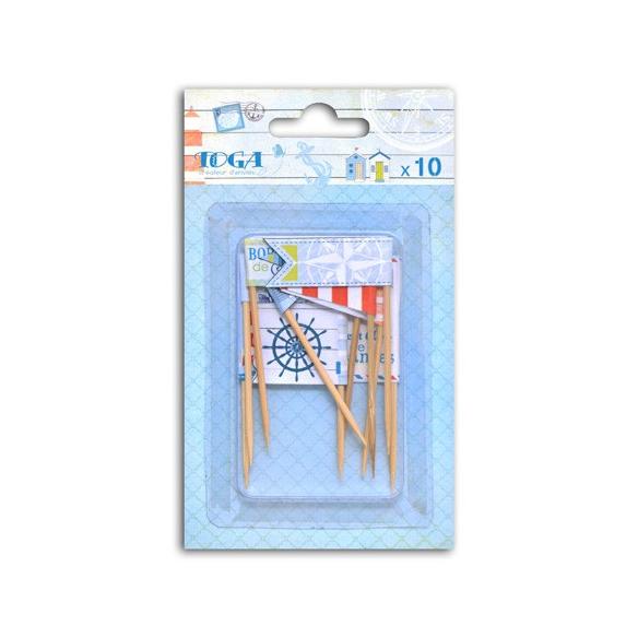 Surtido 10 banderas papeles Vue sur mer