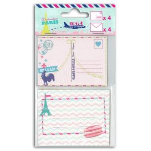 Set 4 cartas/4 sobres Paris