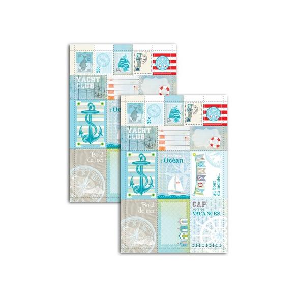 2 hojas die cuts troquelados Vue sur mer