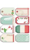 Set de 8  etiquetas impresas  Italia