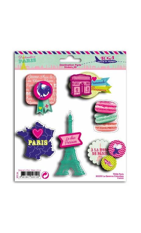 1hoja stickers 3D Paris 15x15