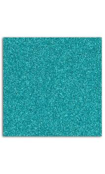Glitter papel adhesivo 30x30 - Azul turquesa 10f.