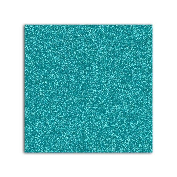 Glitter papel adhesivo 30x30 - Azul turquesa 10f.