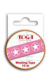 Masking tape 10m - Estrellas rosa & Blanco