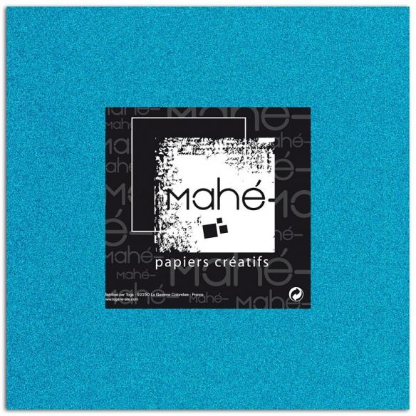 Mahé 30x30 - Glitter adhesivo Azul Fluo 5 hojas