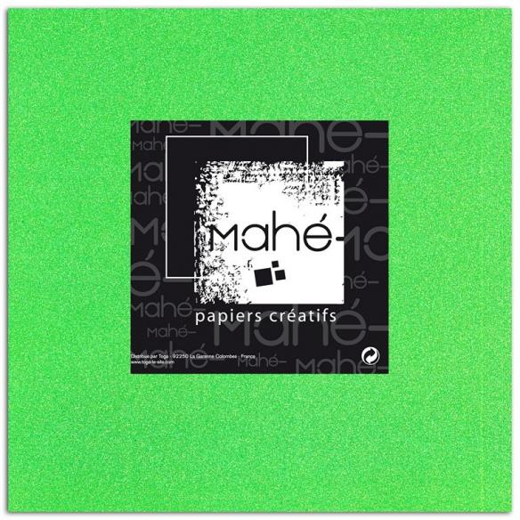 Mahé 30x30 - Glitter adhesivo Verde Fluo 5 hojas