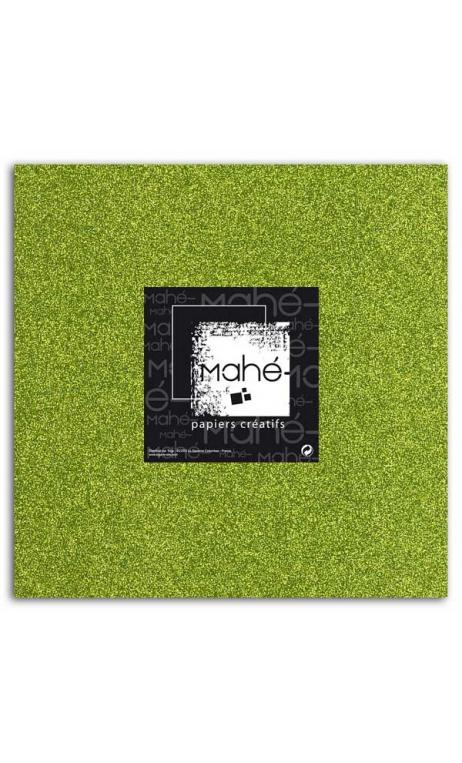 Mahé 30x30 - Glitter adhesivo Verde5 hojas
