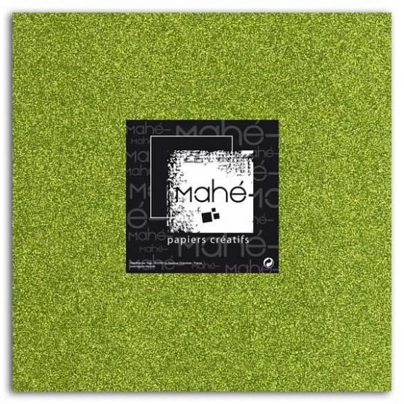 Mahé 30x30 - Glitter adhesivo Verde5 hojas