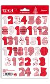 1 hoja Stickers Cifras 1 à 25 Navidad Escandinava
