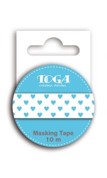 Masking tape corazones azul - 10m