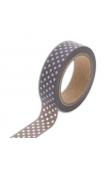 Masking tape topos marrón oscuro - 10m
