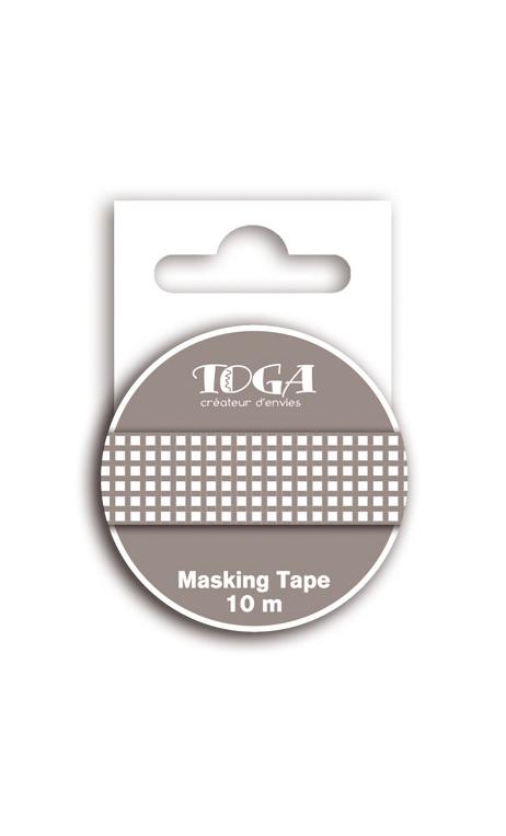 Masking tape vichy marrón oscuro - 10m