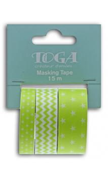 Masking tape x3 - geométrico anís - 5m