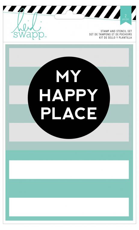 Stamp & Stencil Set - HS - Wanderlust - 5 x 7 - My Happy Place (2 Piece)