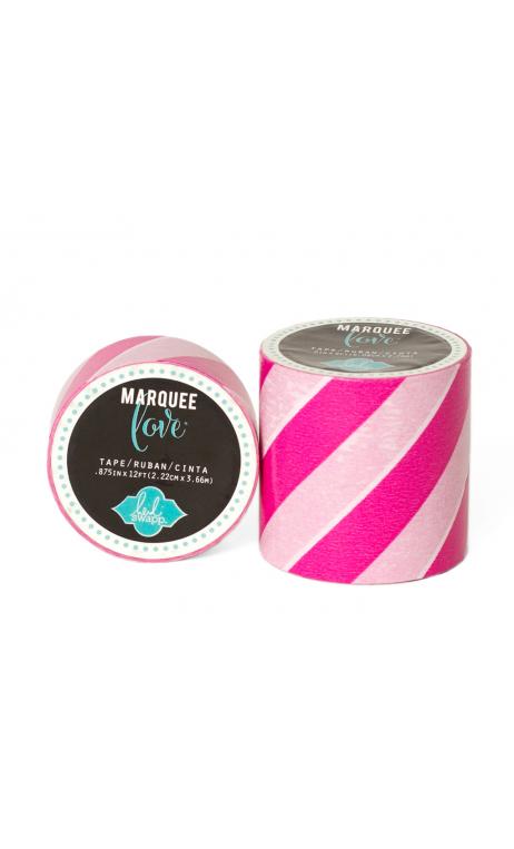 Marquee Tape - HS - Washi - 2" - Pink & White Stripe - 9 Feet