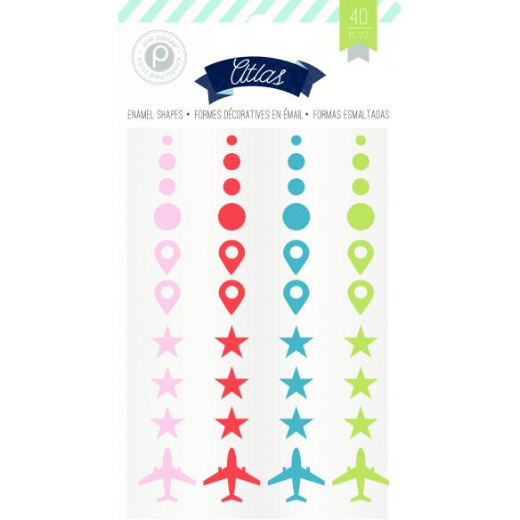 Embellishments - PP - Atlas - Enamel Shapes (40 Piece)