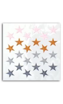 24 estrellas glitter rosa/cuero/plata/antracita