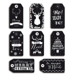 Conjunto de 8 tags pizarra imp. n&b