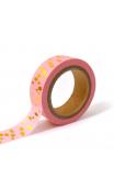 Masking tape rosa borlas doradas -10m