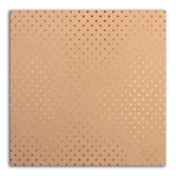 MahÃ© 30x30 - kraft & topos pequeÃ±os oro 1 hoja - Pack 10 h.