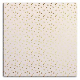Mahé30x30 - blanc & estrellas oro 1 hoja - Pack 10 h.