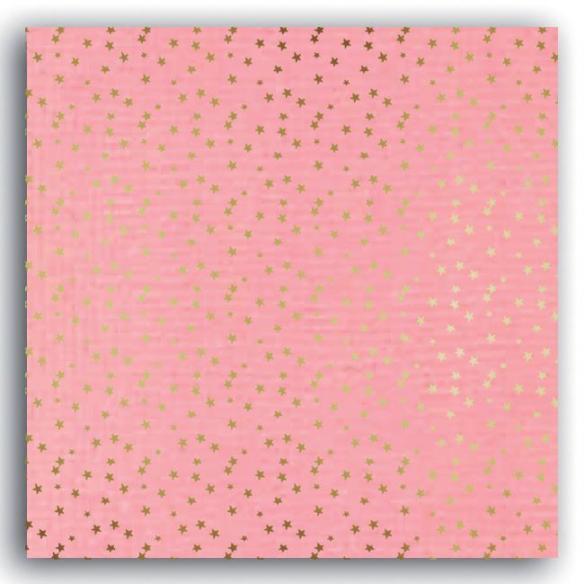 MahÃ2©30x30 - pink blush & gold stars - Pack 10 h.