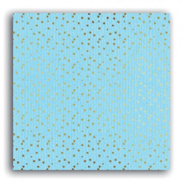 MahÃ2©30x30 - pale blue & gold stars - Pack 10 h.