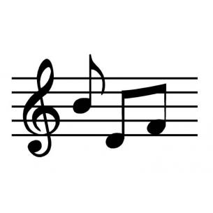 Sello de caucho con empuñadura de madera Pentagramna musical