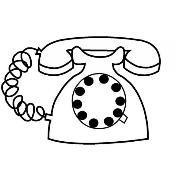 Sello de caucho con empuñadura de madera Telefono