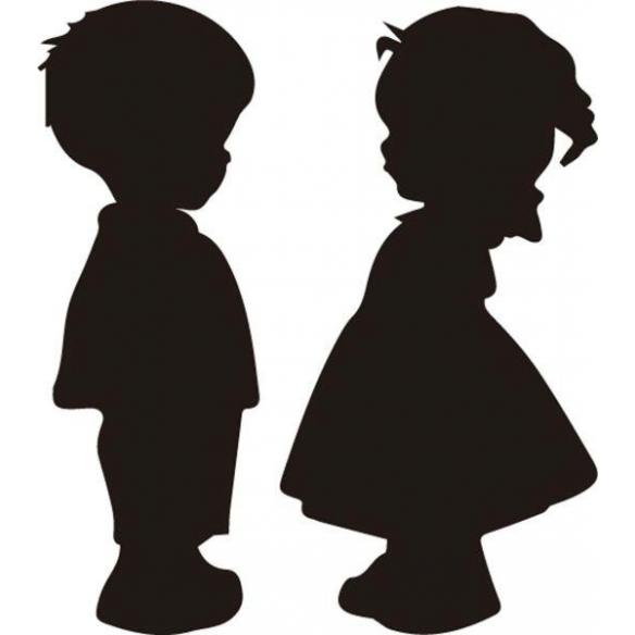 Sello de caucho con empuñadura de madera con empuñadura de madera Pareja Niños