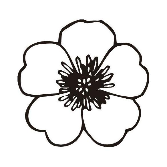 Sello de caucho con empuñadura de madera Flor