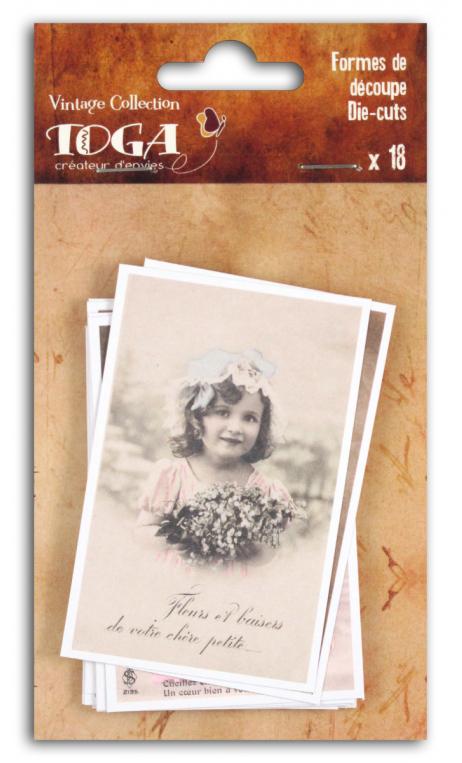 Surtido. 18 formas recortadas carte postale Vintage