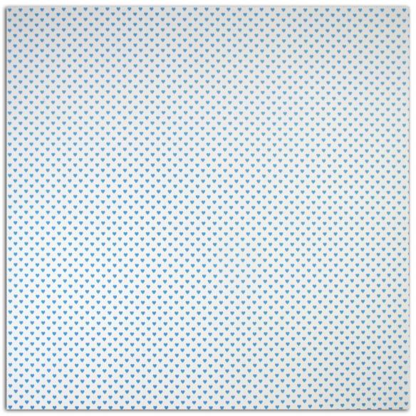 Mahe 30x30 - Blanco Corazones Azul 1 Hoja