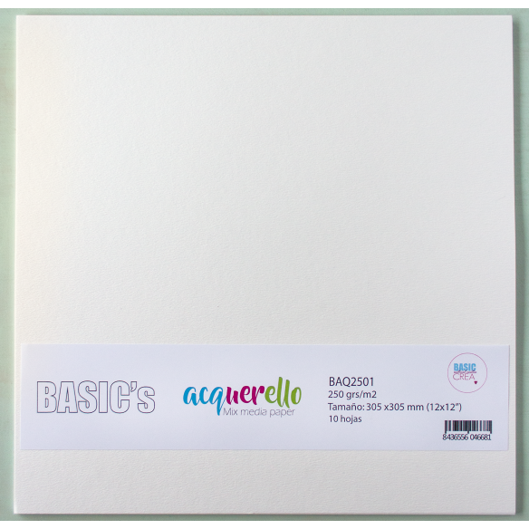Acquerello Papel Básico Mix Media 250g 30,5x30,5cm 10 hojas