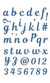 Die's alfabeto- manuscrito minusculo 1 cm