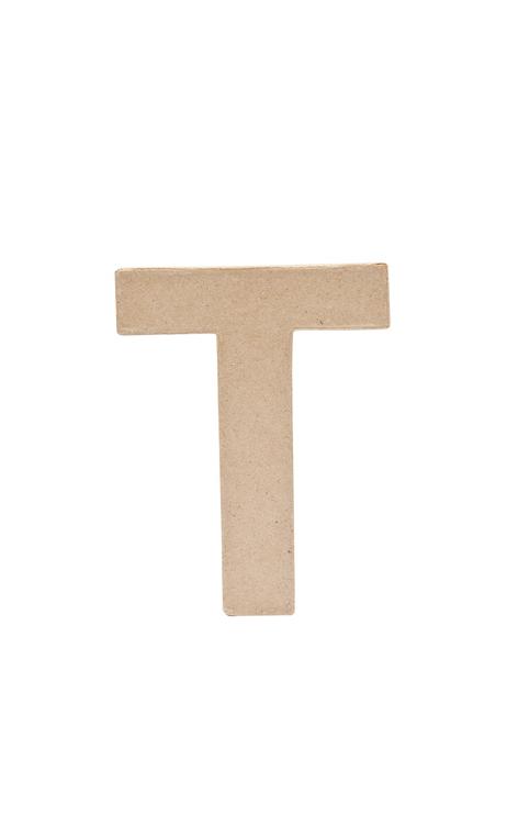 Letra de papel Maché T      17,5/5,5 cm Papel maché