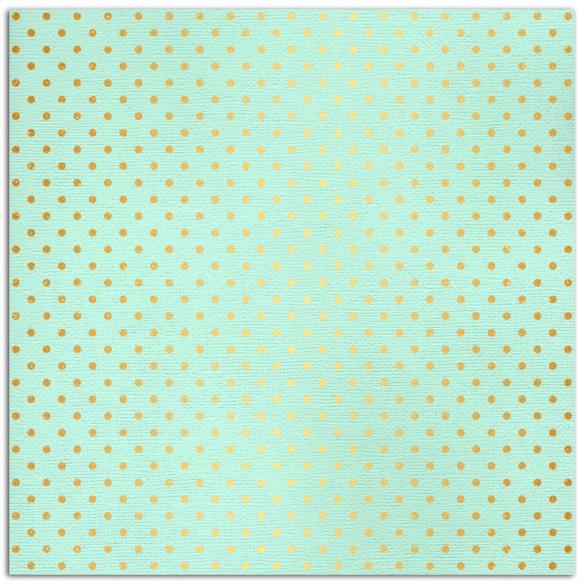 Mahé 30x30 - verde menta & pois or 1f.