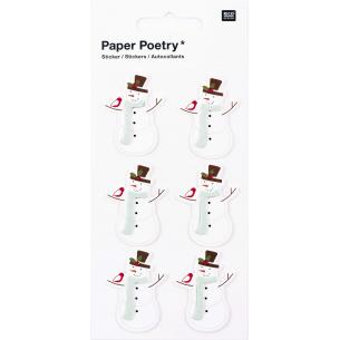 Stickers 3D, muñeco de nieve