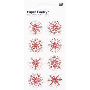 3D stickers, red snow crystal