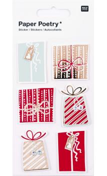 3D stickers, red/gold gifts