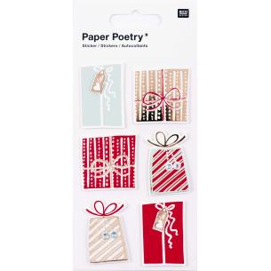 3D stickers, red/gold gifts