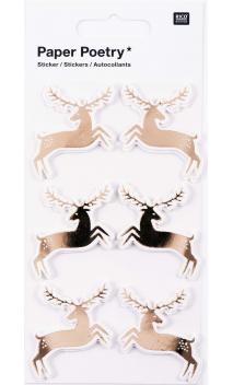 3D stickers, gold deers