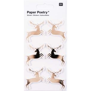 Stickers 3D, deers oro